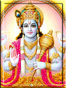 The Indian god Vishnu