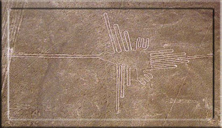 A hummingbird in the lengh of more then 100 yards engraved on the Nazca Pampa of Peru