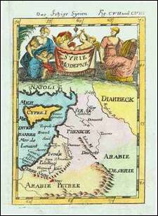 An antique European map expresses a Christian hegemony in the Near East