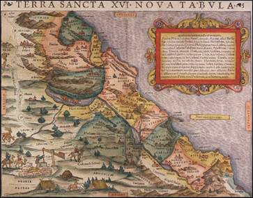 A map of the Holy Land by Sebastian Munster  16th century