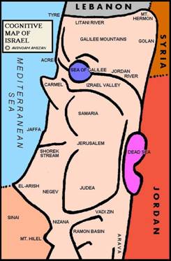Early version of the Holy Land Map as a human Shape